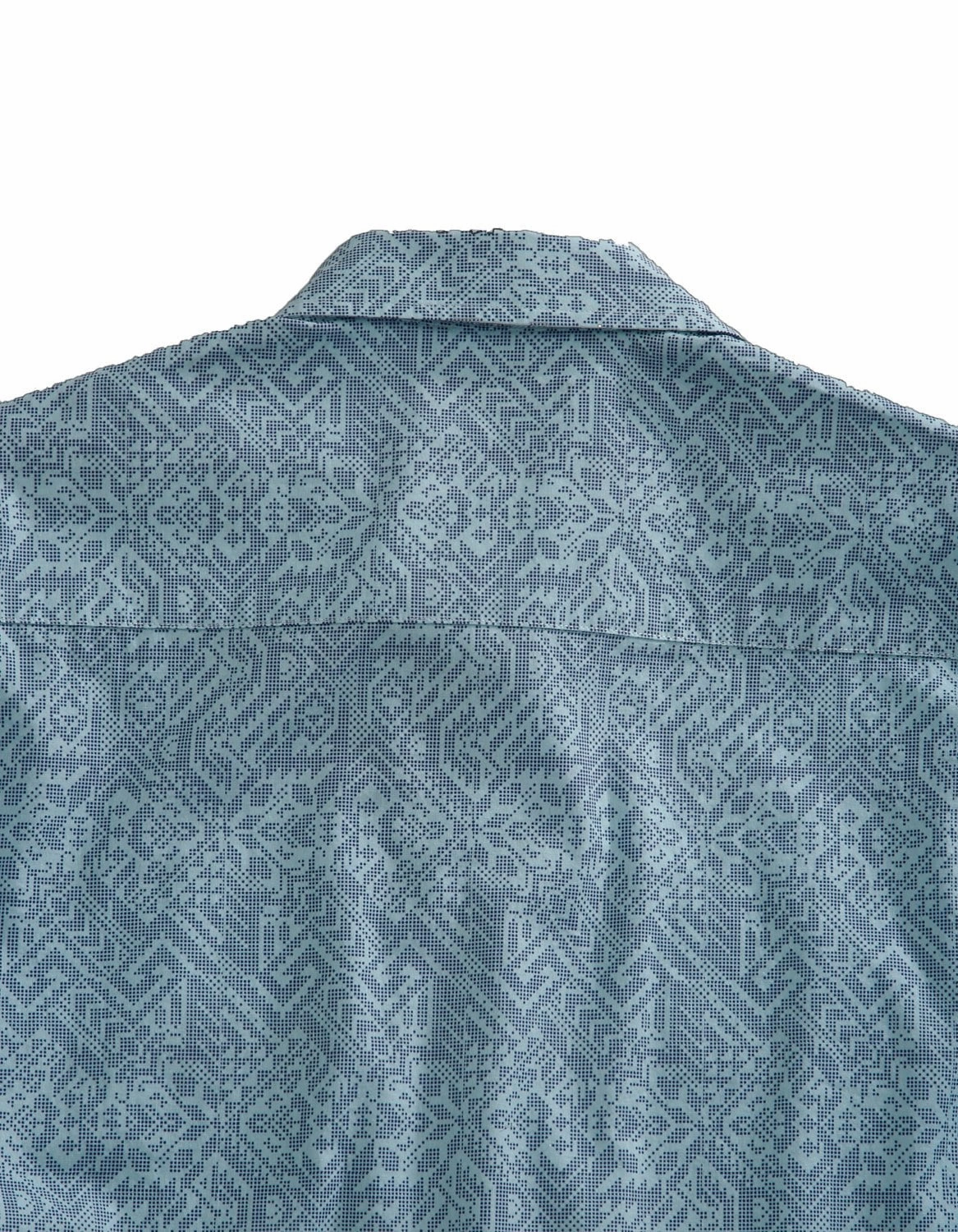 Tin Haul Mens Dot Matrix Aztec Blue 100% Cotton S/S Shirt Fast Drying