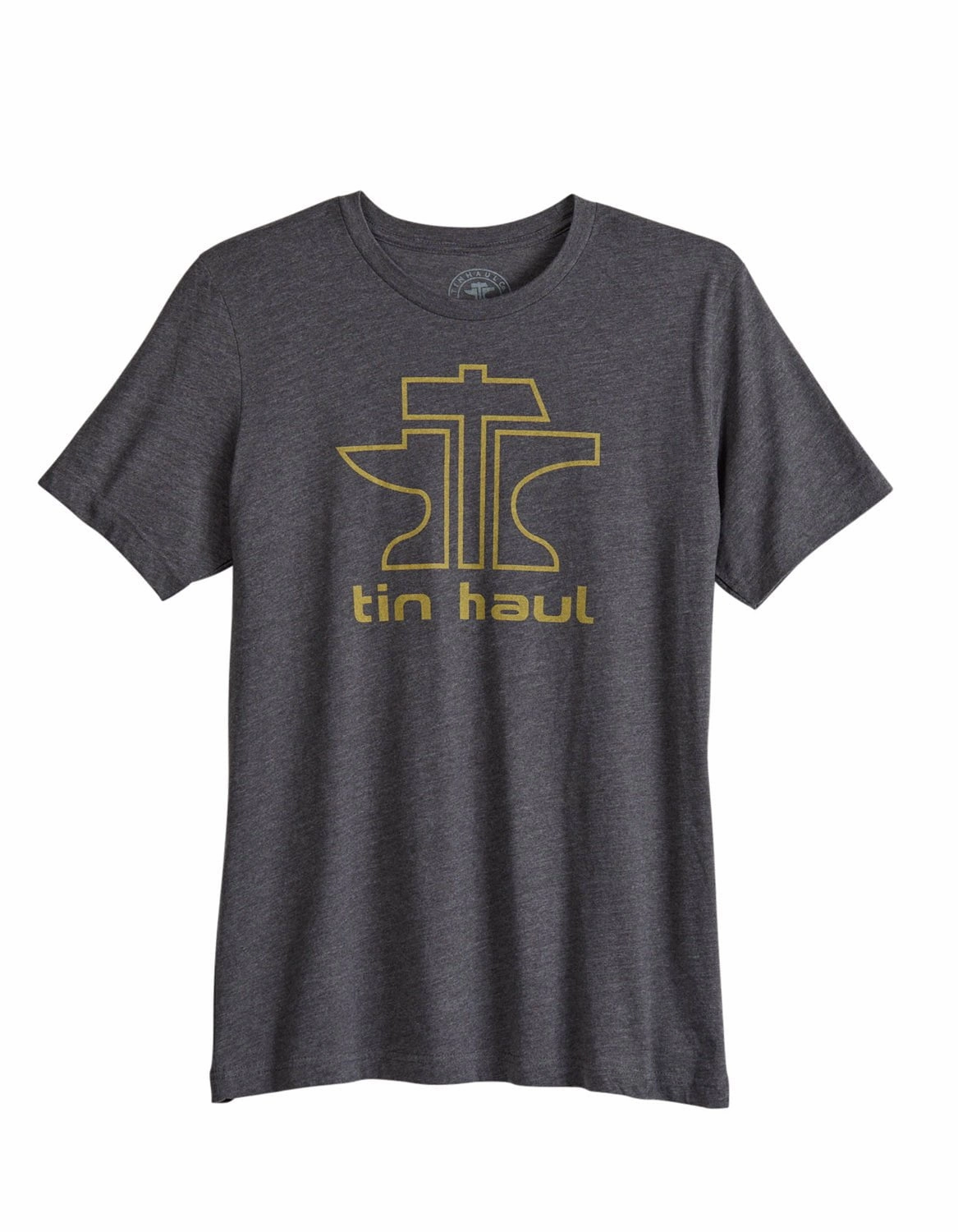 Tin Haul Mens Gold Anvil Logo Grey Cotton S/S T-Shirt Fit For All Day