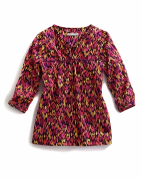 Tin Haul Womens 9495 Confetti Camo Multi-Color 100% Cotton S/S Blouse Vibrant Colors