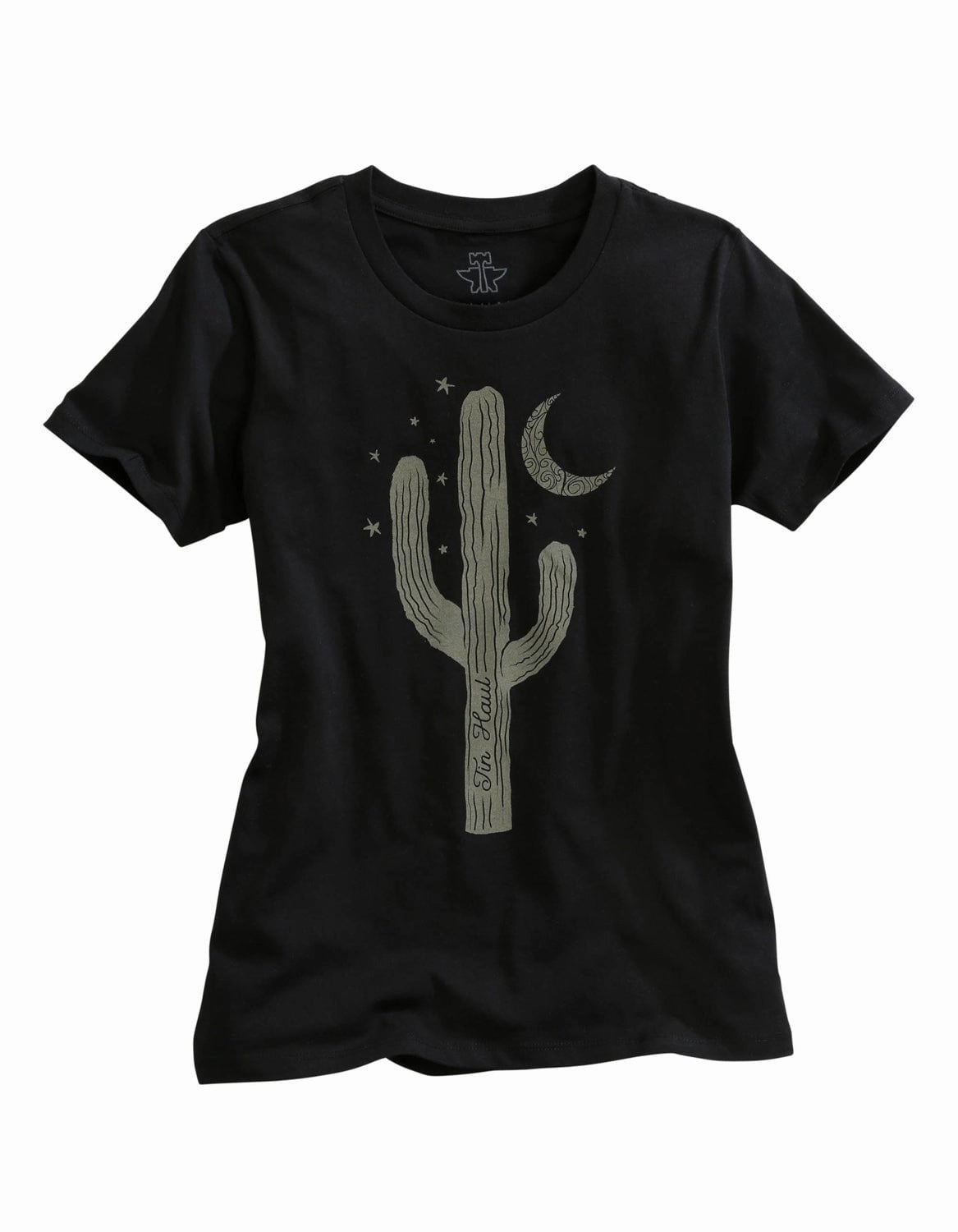 Timeless Classic Tin Haul Womens Black 100% Cotton Single Cactus S/S T-Shirt