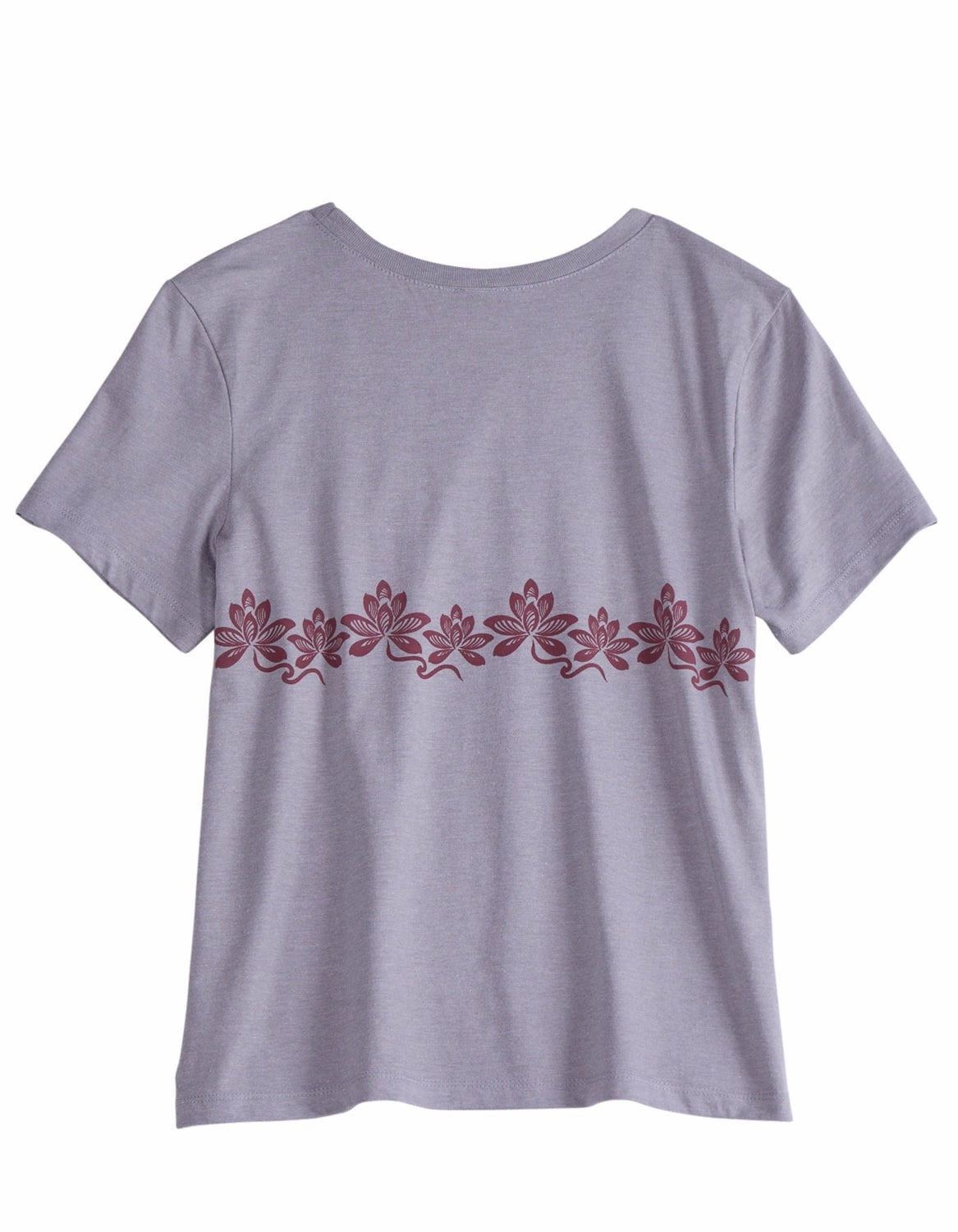 Versatile Styling Corporate Wear Tin Haul Womens Floral Border Grey Cotton Blend S/S T-Shirt