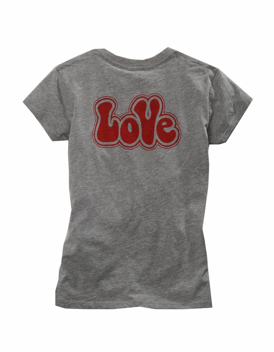 Comfortable Wear Embroidered Logo Tin Haul Womens Grey Cotton Blend Bubble Letter Logo S/S T-Shirt