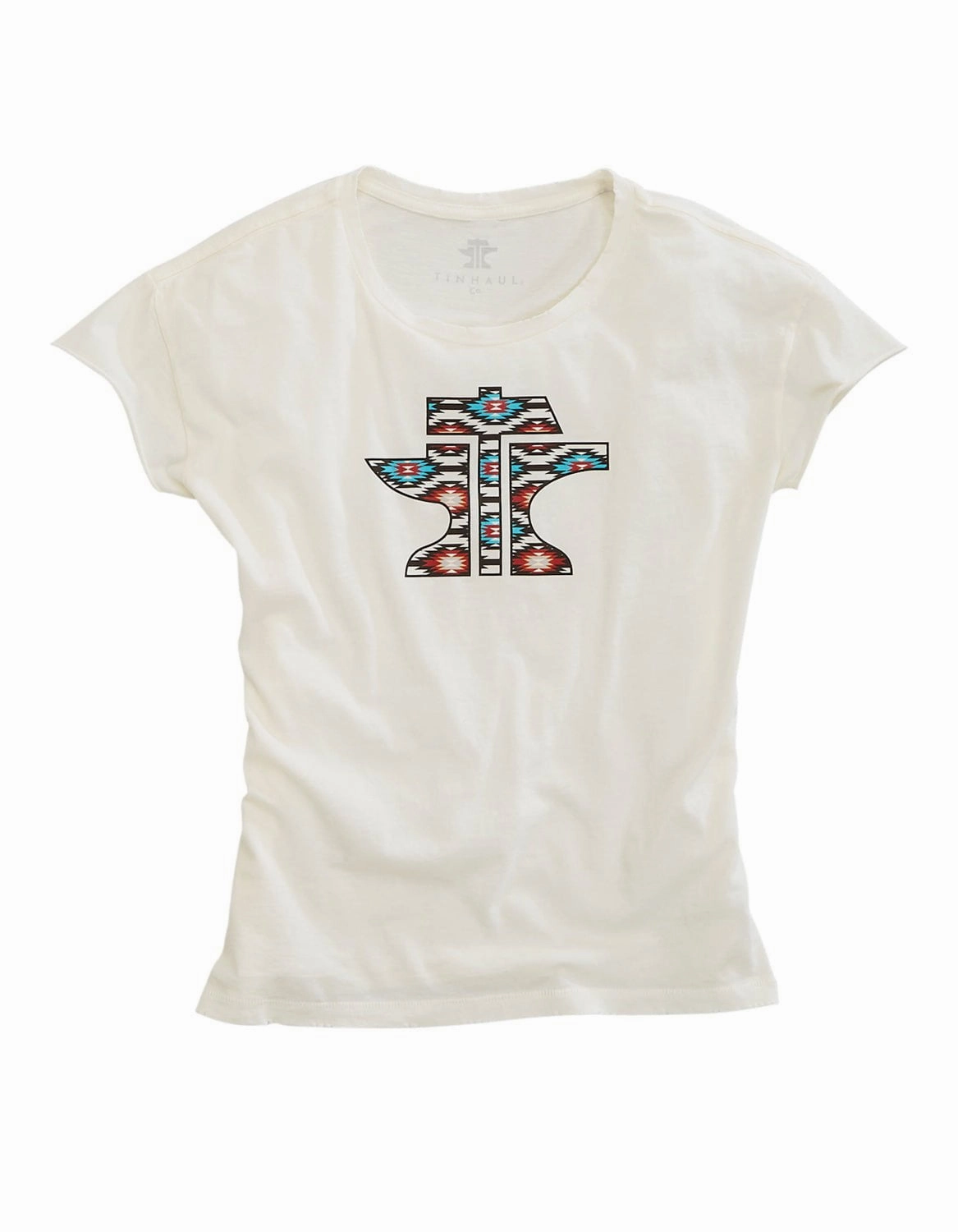 Relaxed Style Tin Haul Womens Logo Aztec White 100% Cotton S/S T-Shirt