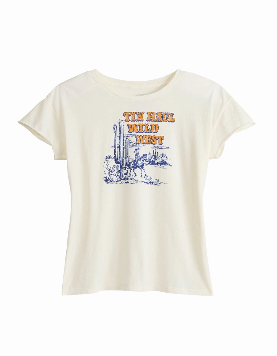 Daytime Look Tin Haul Womens Wild Wild West White 100% Cotton S/S T-Shirt