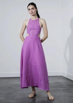Alexandria Midi Dress - Purple Soft Drape