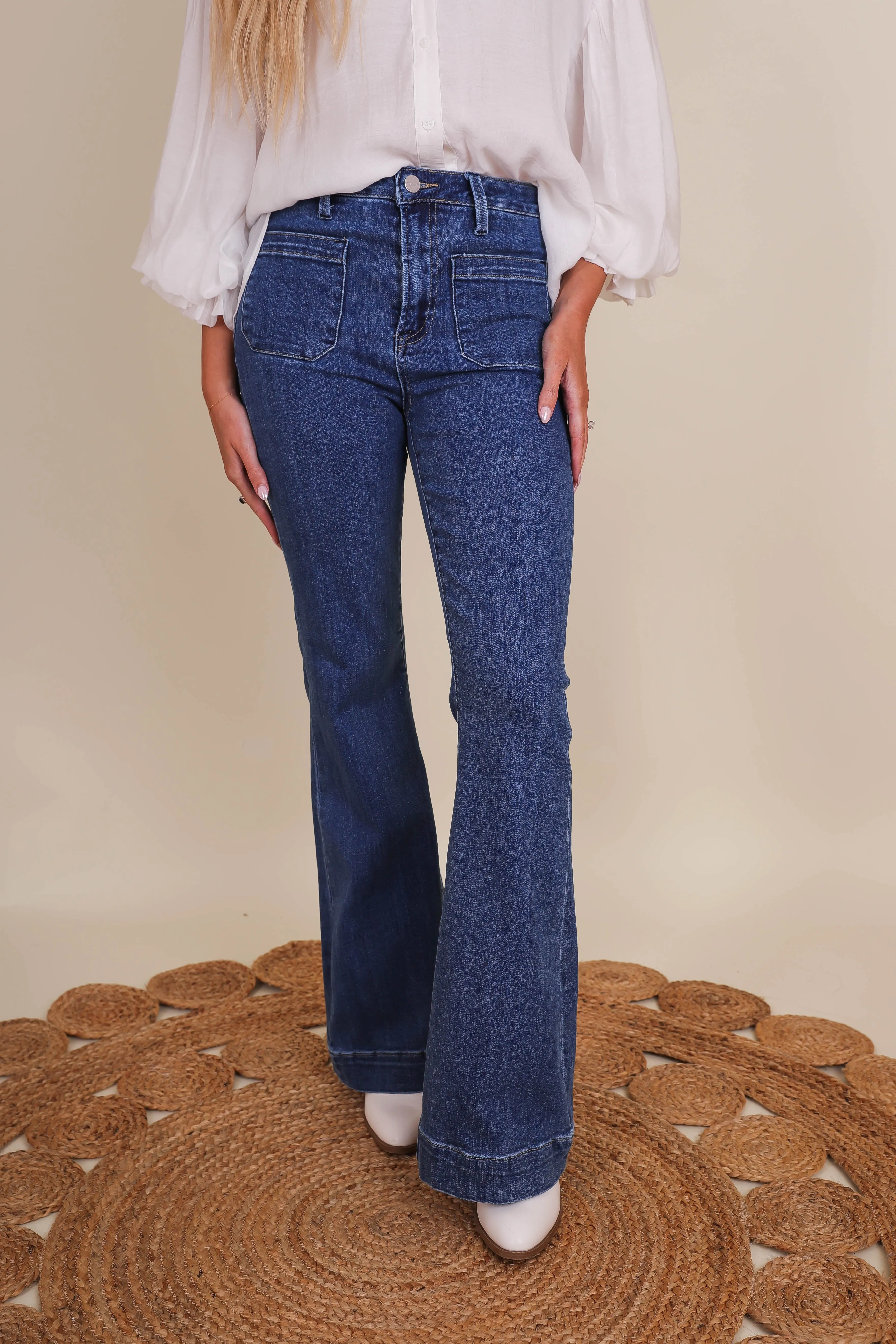 Totally Far Out Denim Flares Tear Resistant Design Low Bulk Design