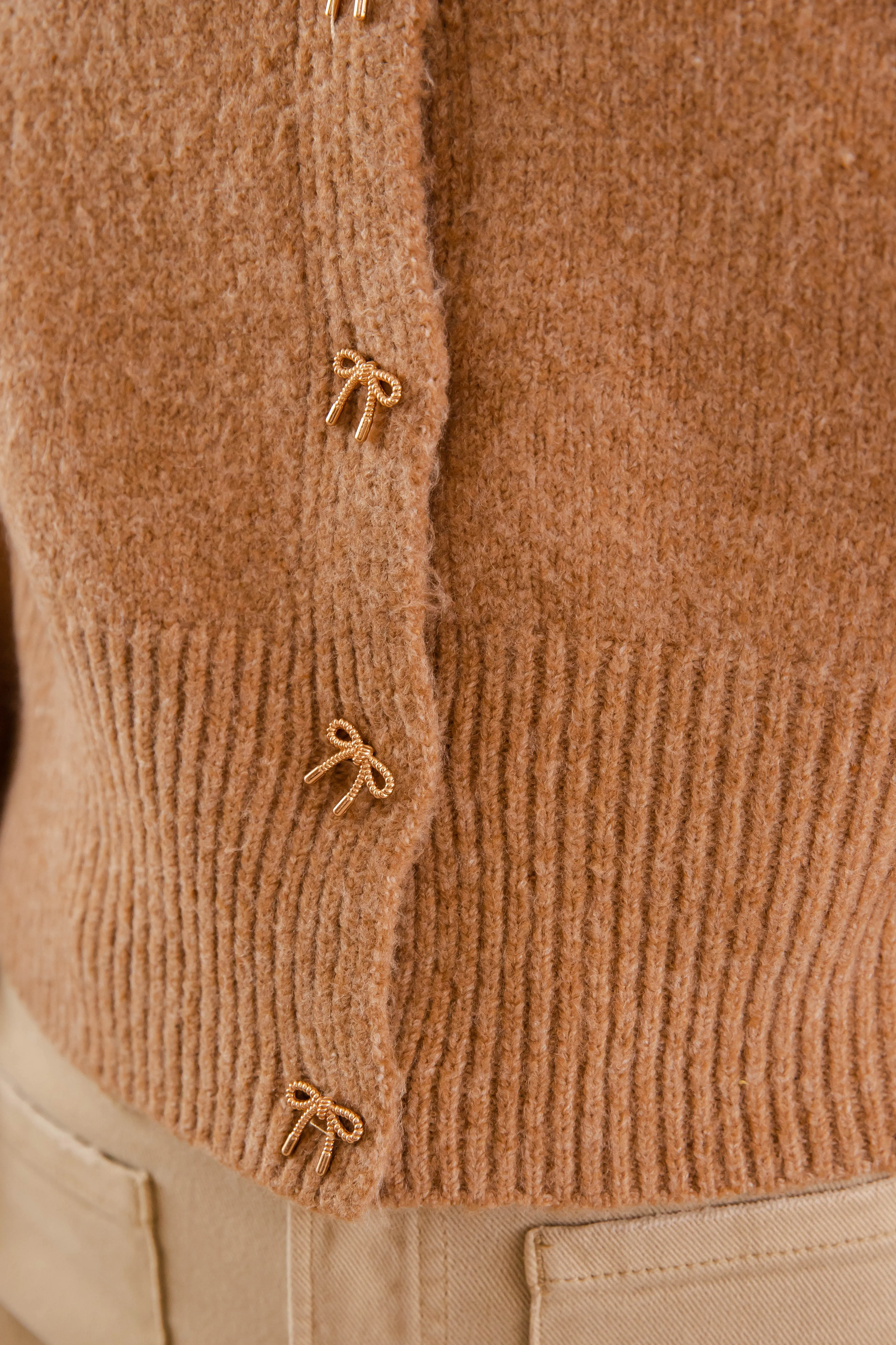 Ventilated Side Panels Totally Smitten Cardigan-Taupe