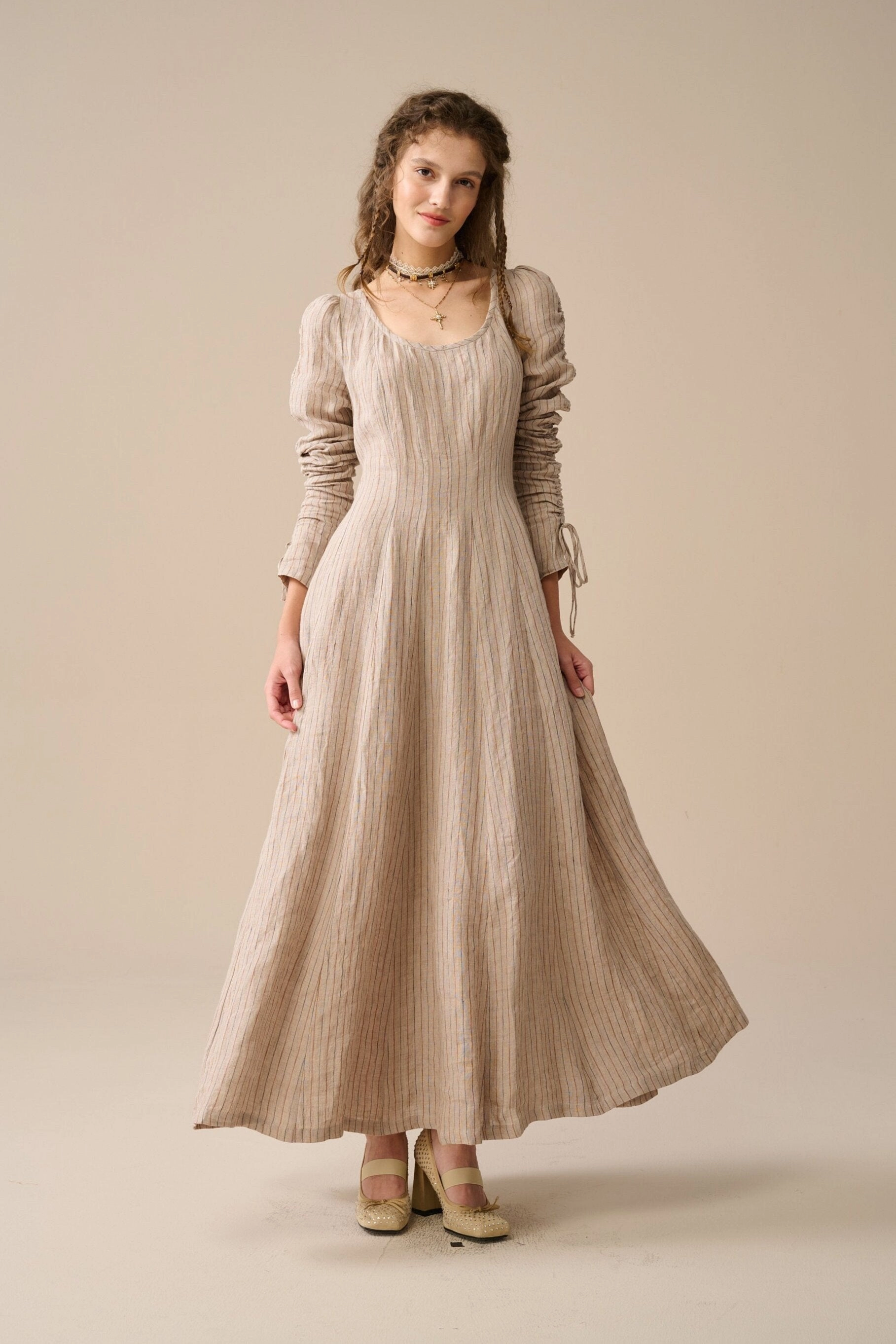 Smart Wear Crystal 17 | Victorian maxi linen dress