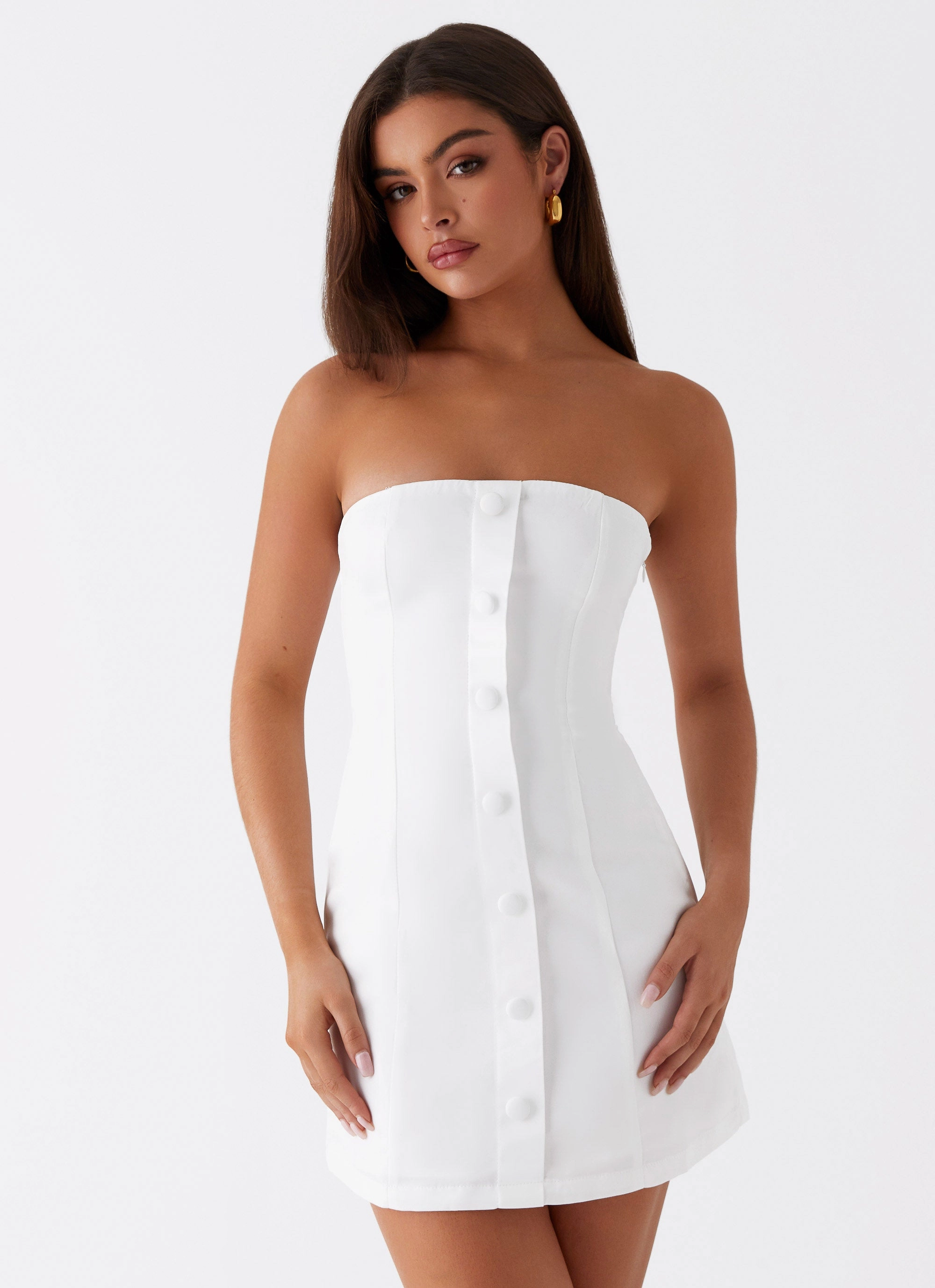 Good Lies Mini Dress - White Classic Line
