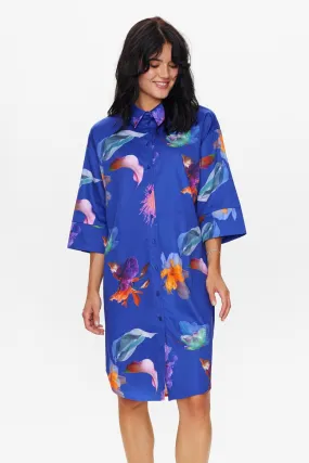 Floral Pattern NUGLADYS DRESS - Clematis Blue