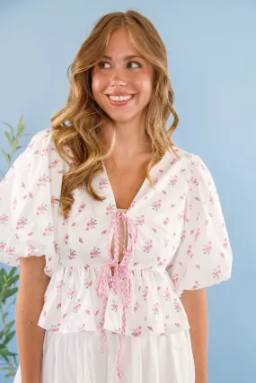 WideNeckOpening V-neck Blouse True Friendship Blouse