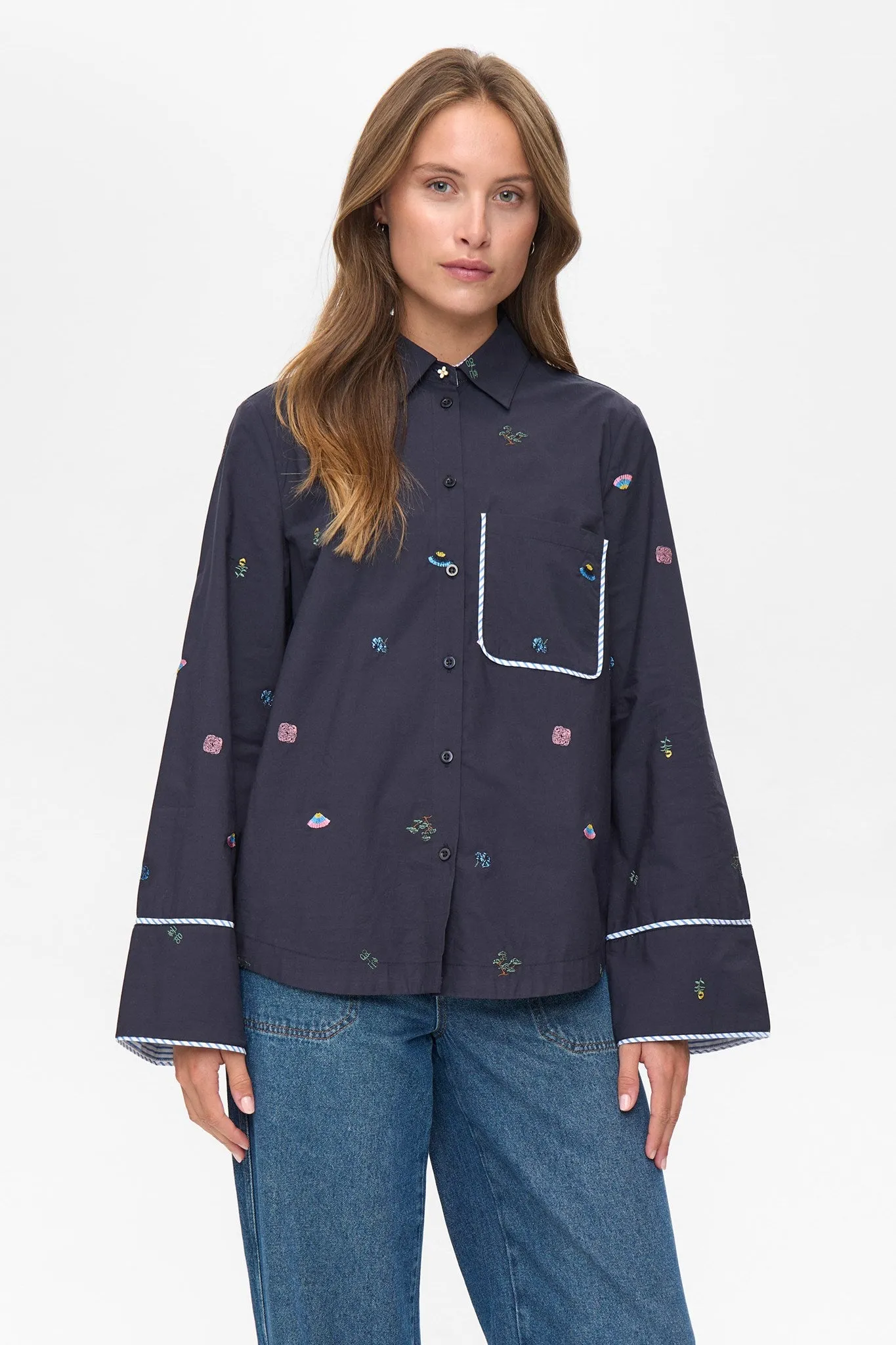 Ultra Soft Handfeel NUCHIRO BOXY SHIRT - Dark Sapphire