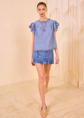 AdvancedAirflowChannels Ulla Johnson Effie Flutter Sleeve Top