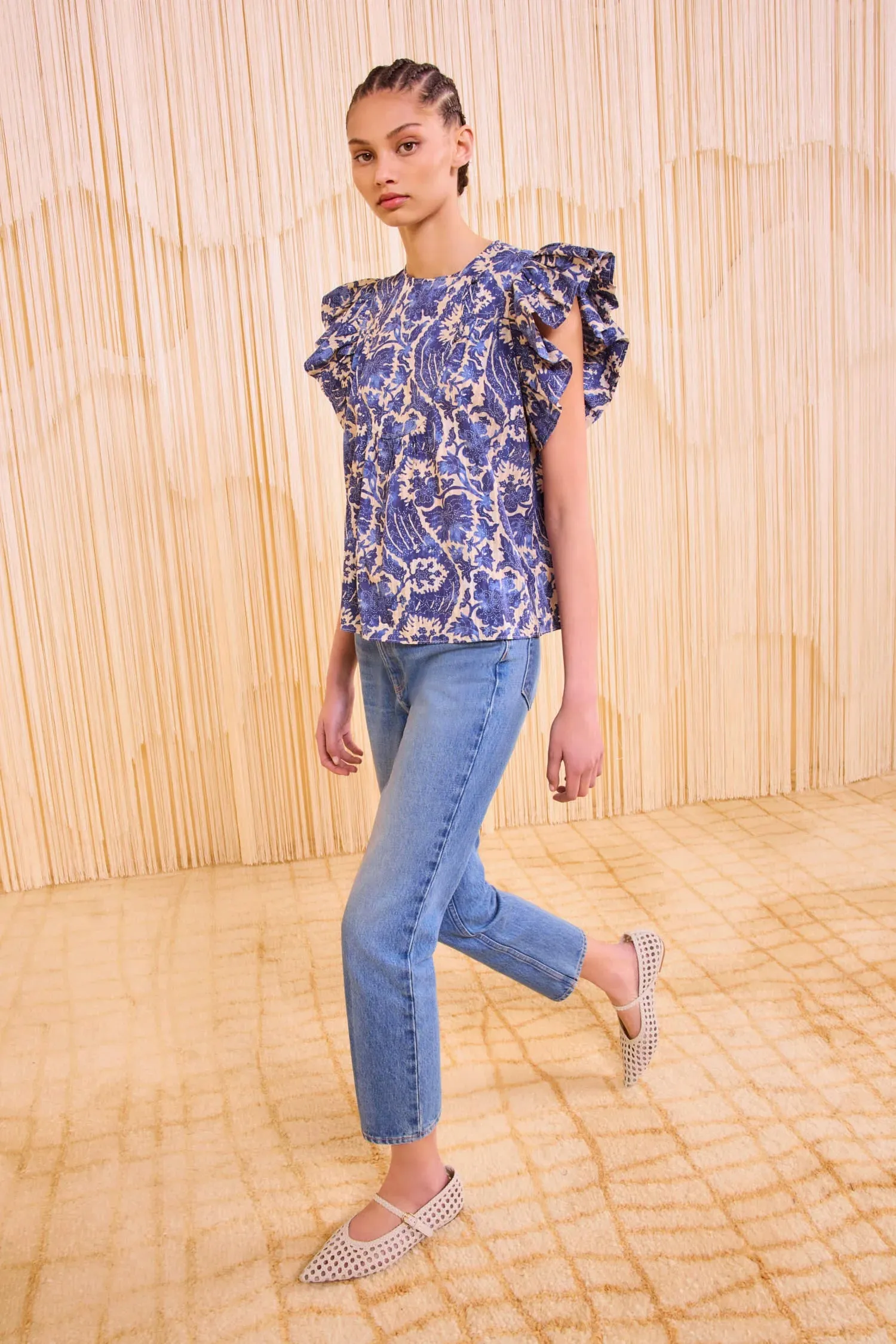 Ulla Johnson Sienna Flutter Sleeve Top HiddenStoragePocket