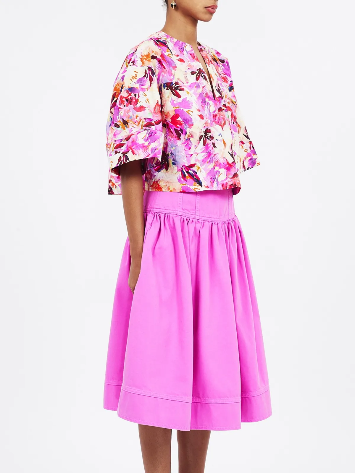 Ulla Johnson Suri Blouse Azalea Four Way Stretch Material Recycled Polyester Blend