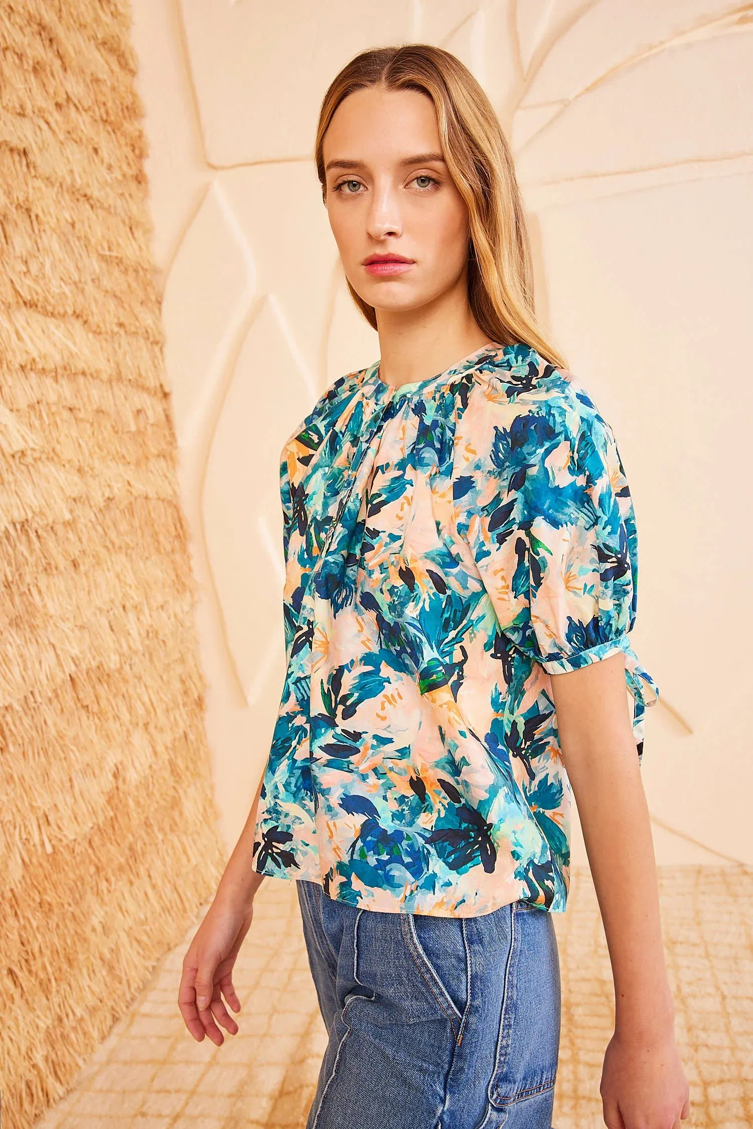 Ulla Johnson Vienne Blouse Delphinium Antimicrobial Treatment