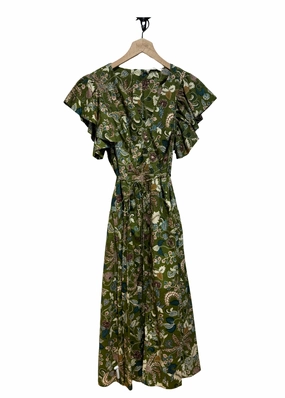 Ulla Johnson Darya Drop Waist Midi Dress Lichen Bright Feel