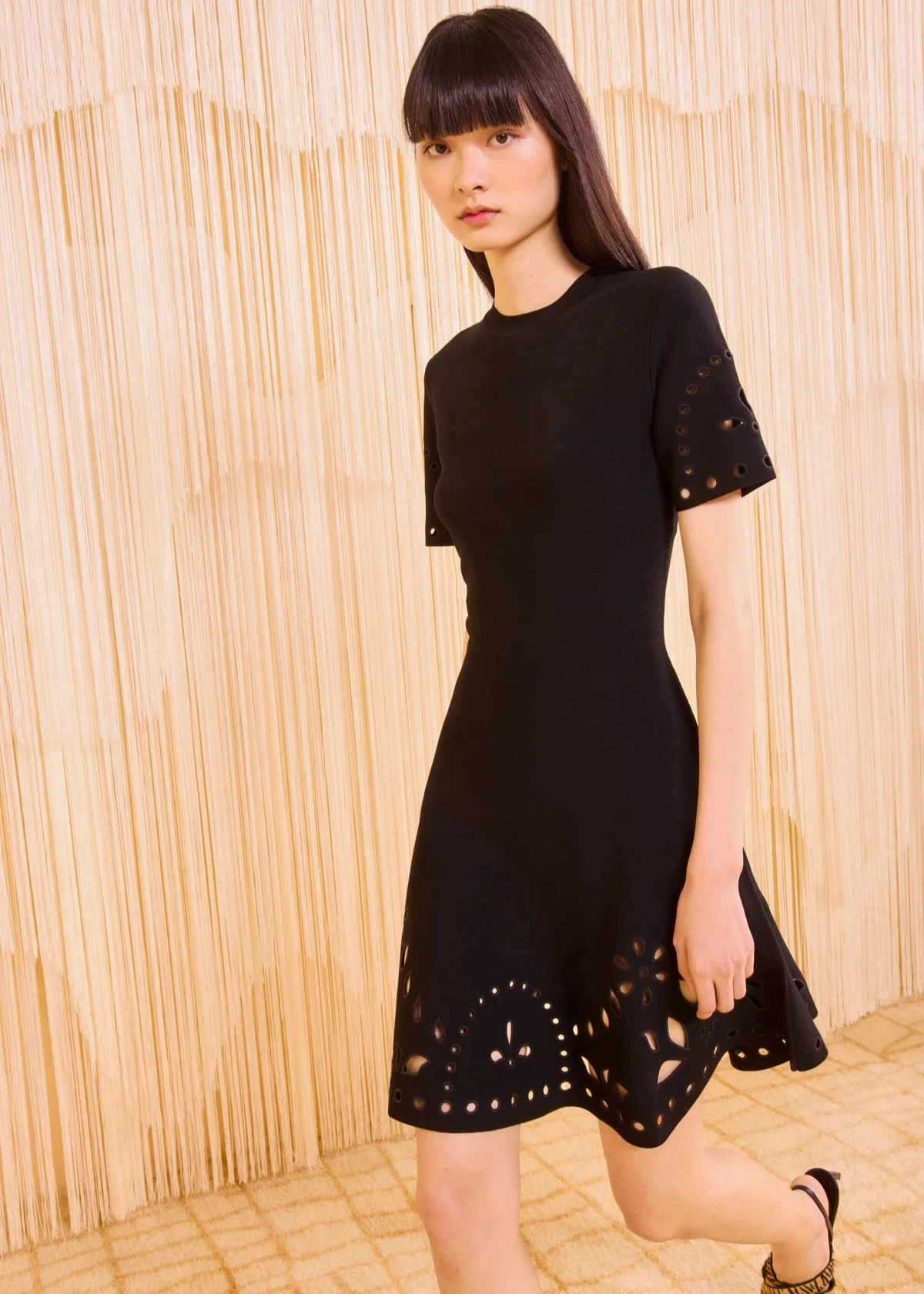 Ulla Johnson Fania Short Sleeve Knit Mini Dress Subtle Drape