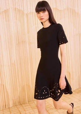 Ulla Johnson Fania Short Sleeve Knit Mini Dress Subtle Drape