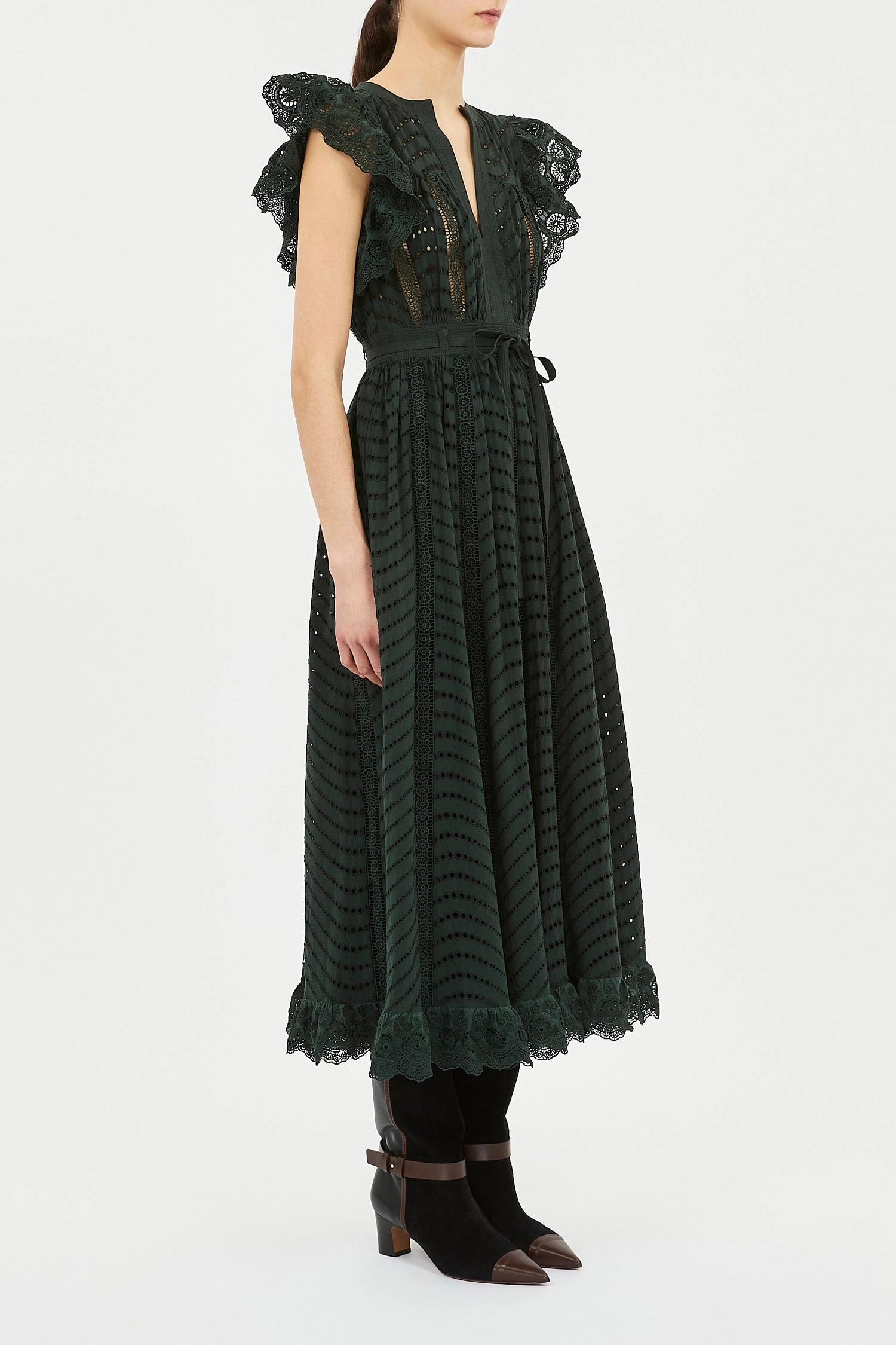 Smart Texture Ulla Johnson Olga Flutter Sleeve Midi Dress