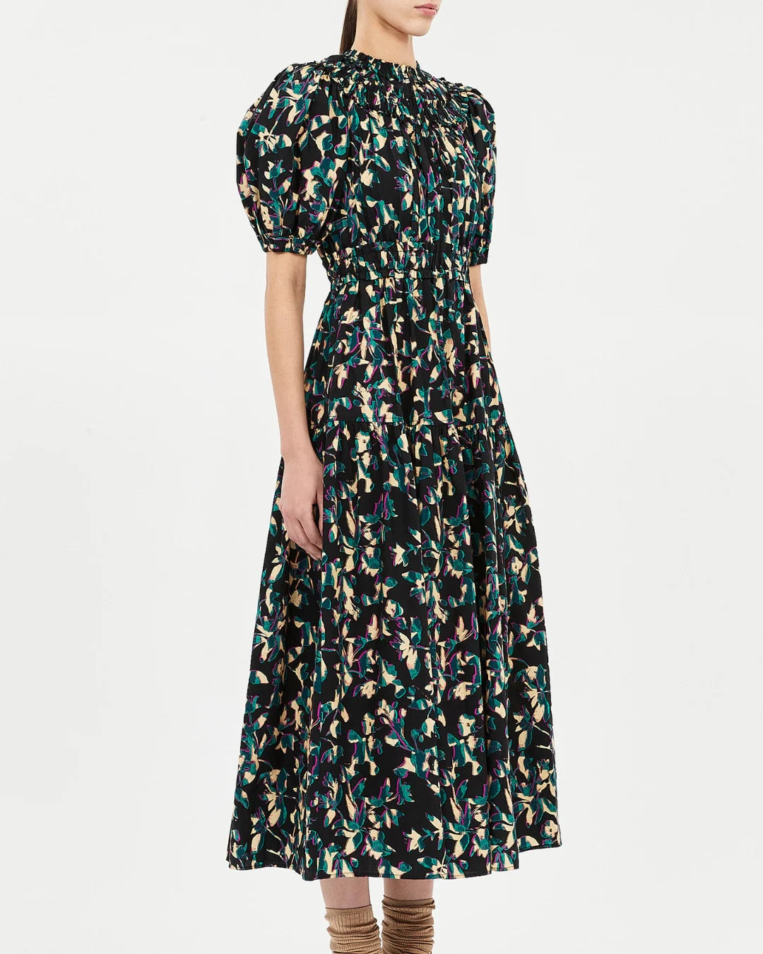 Ulla Johnson Othella Short Sleeve Midi Dress Tailored Mood Smooth Mood