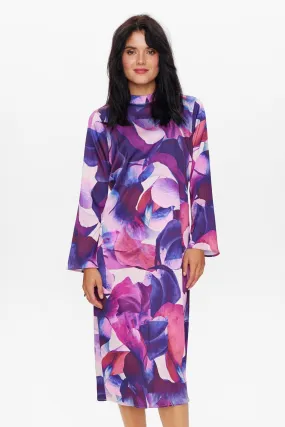 NUISOBELL DRESS - Violet Ice Built-In-Slip Contrast-Panel