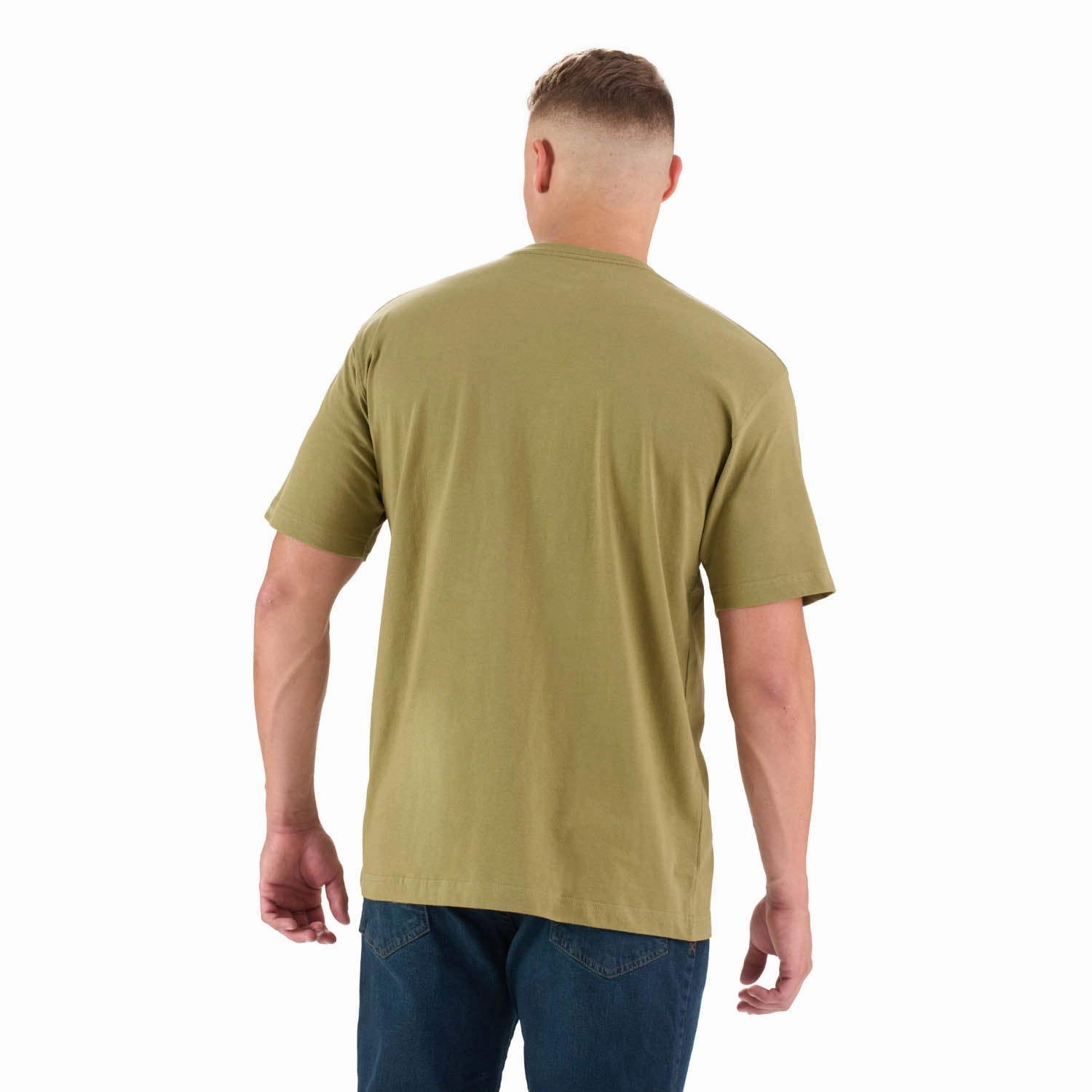 Trendy Look Berne Mens Light Olive 100% Cotton Heavyweight Pocket Tee S/S