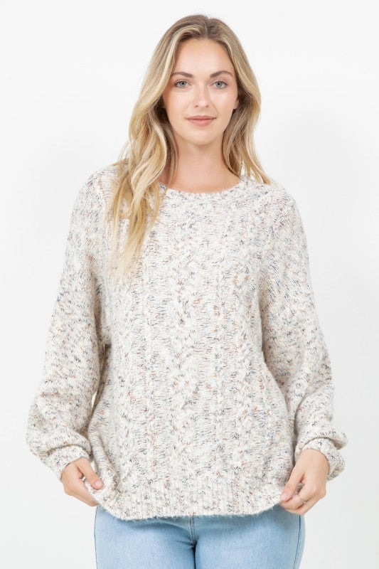 Linda Pullover With Spiral Embroidery Soft Blended Fabric TaglessNecklineComfort
