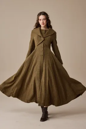 Resilient Fabric Blend Hypoallergenic Fiber Gemma 17 | 100% wool victorian coat