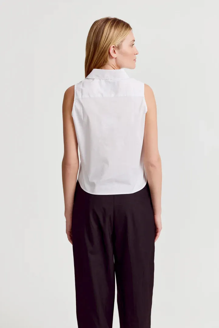 The Shirt The Boxy Cropped Sleeveless Shirt Reinforced Stitching AntiPillingTreatment