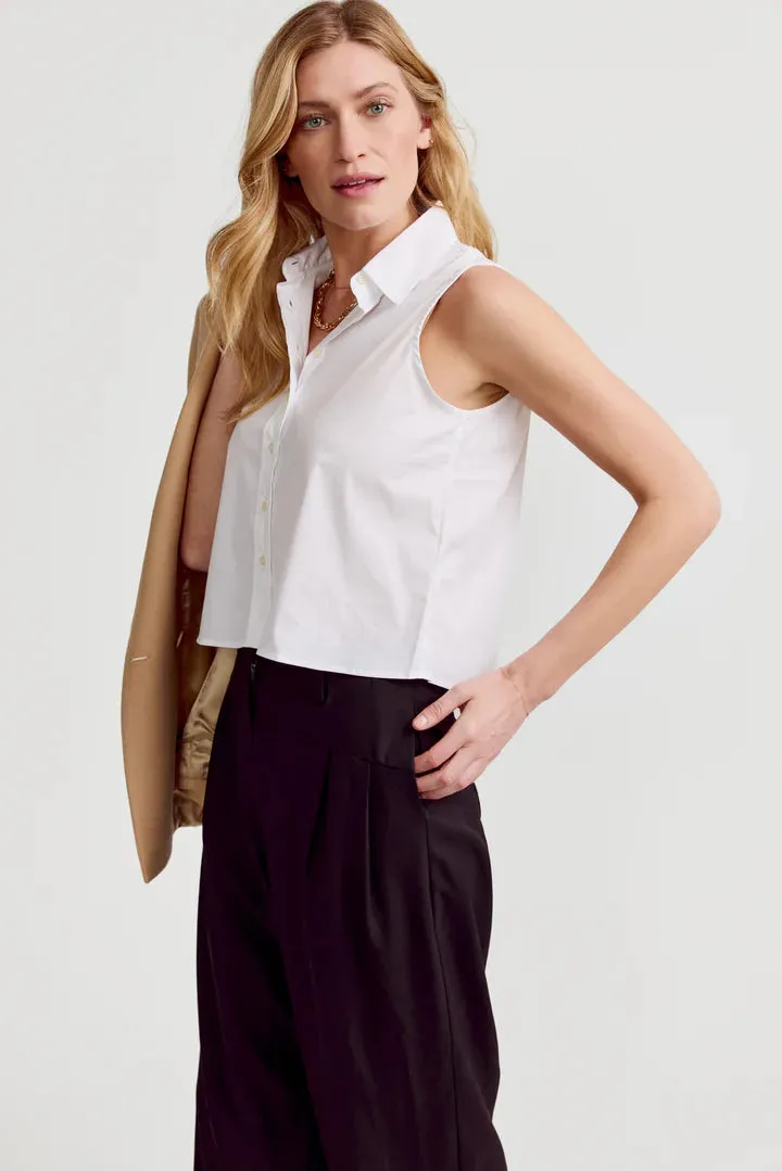 The Shirt The Boxy Cropped Sleeveless Shirt Easy Care Fabric Classic Hoodie