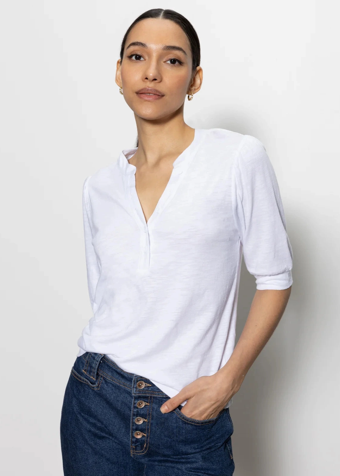 LightweightConstruction Sanctuary Mixed Media Tee White