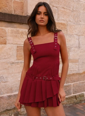 Heart Tone Uma Mini Dress - Cherry Red