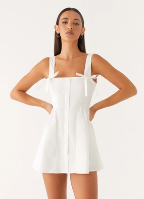 Unconditional Mini Dress - White Trendy Vibe Soft Draping