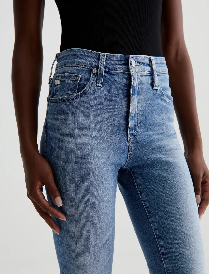 Button Fly Closure Classic Five Pocket AG Farrah Boot Crop - 20 years Trifecta