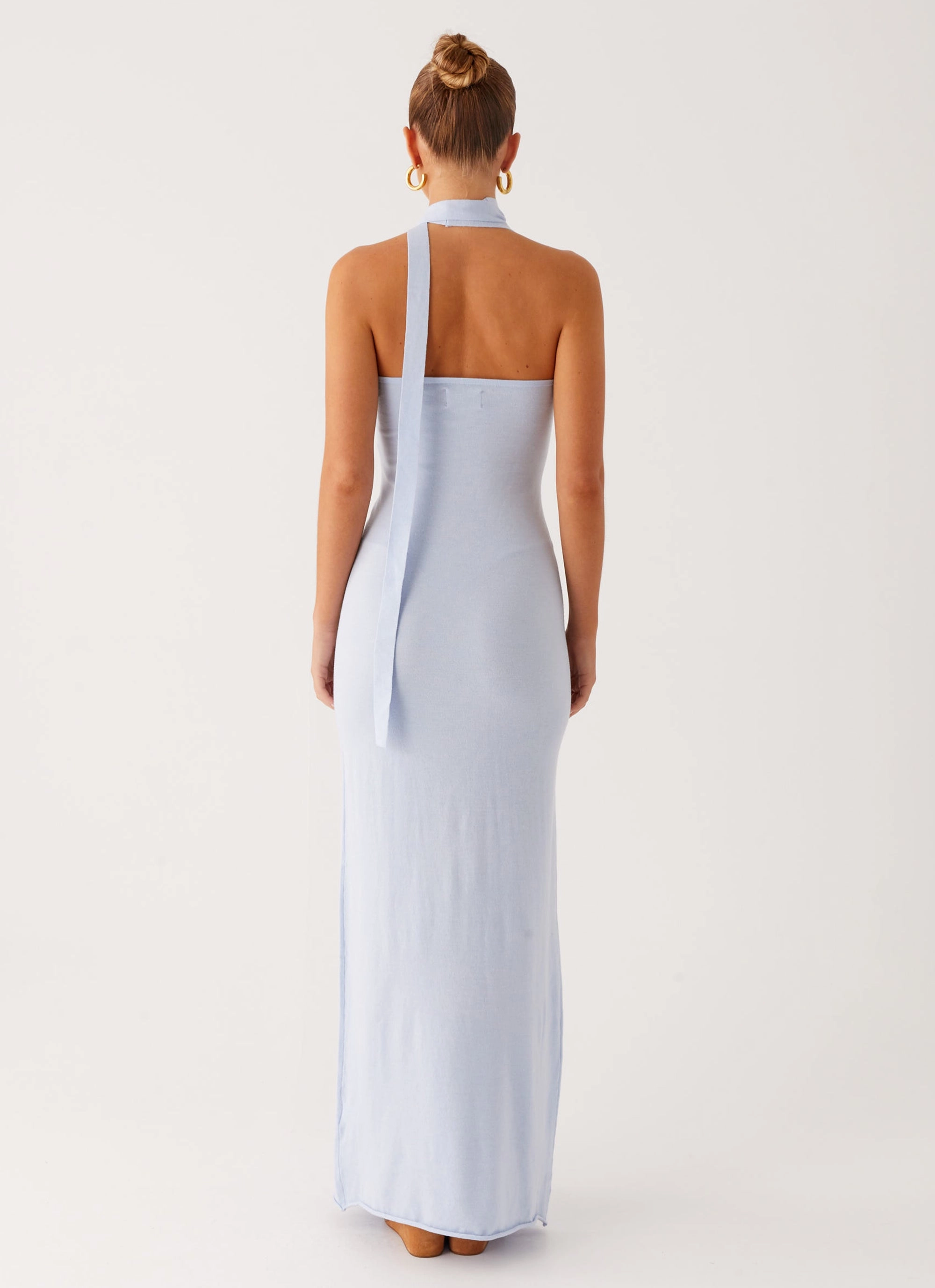 Flattering Fit Slim-fit Eddie Knit Maxi Dress - Blue