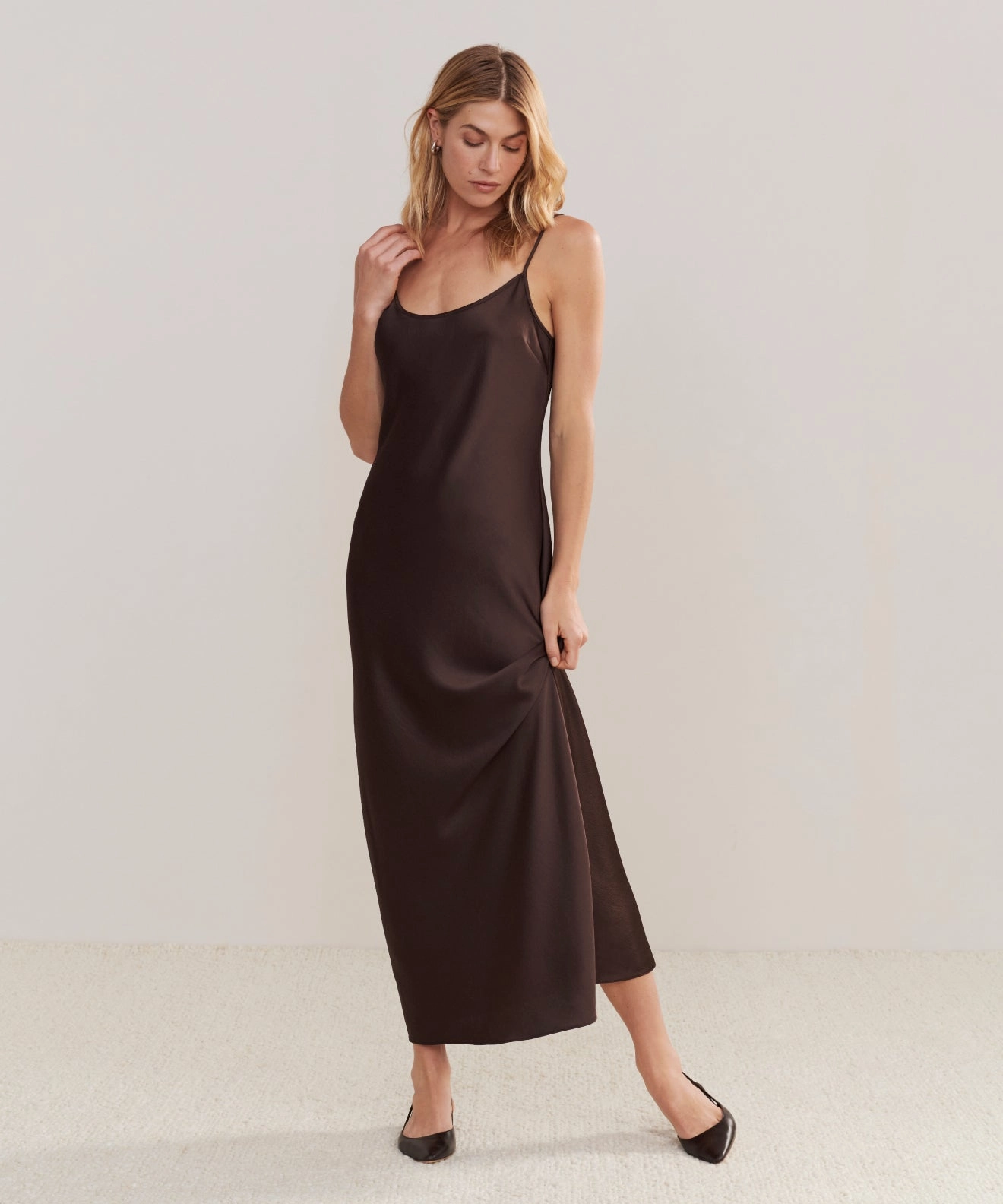 Cleo Slip Dress Airy Layer Street Elegance