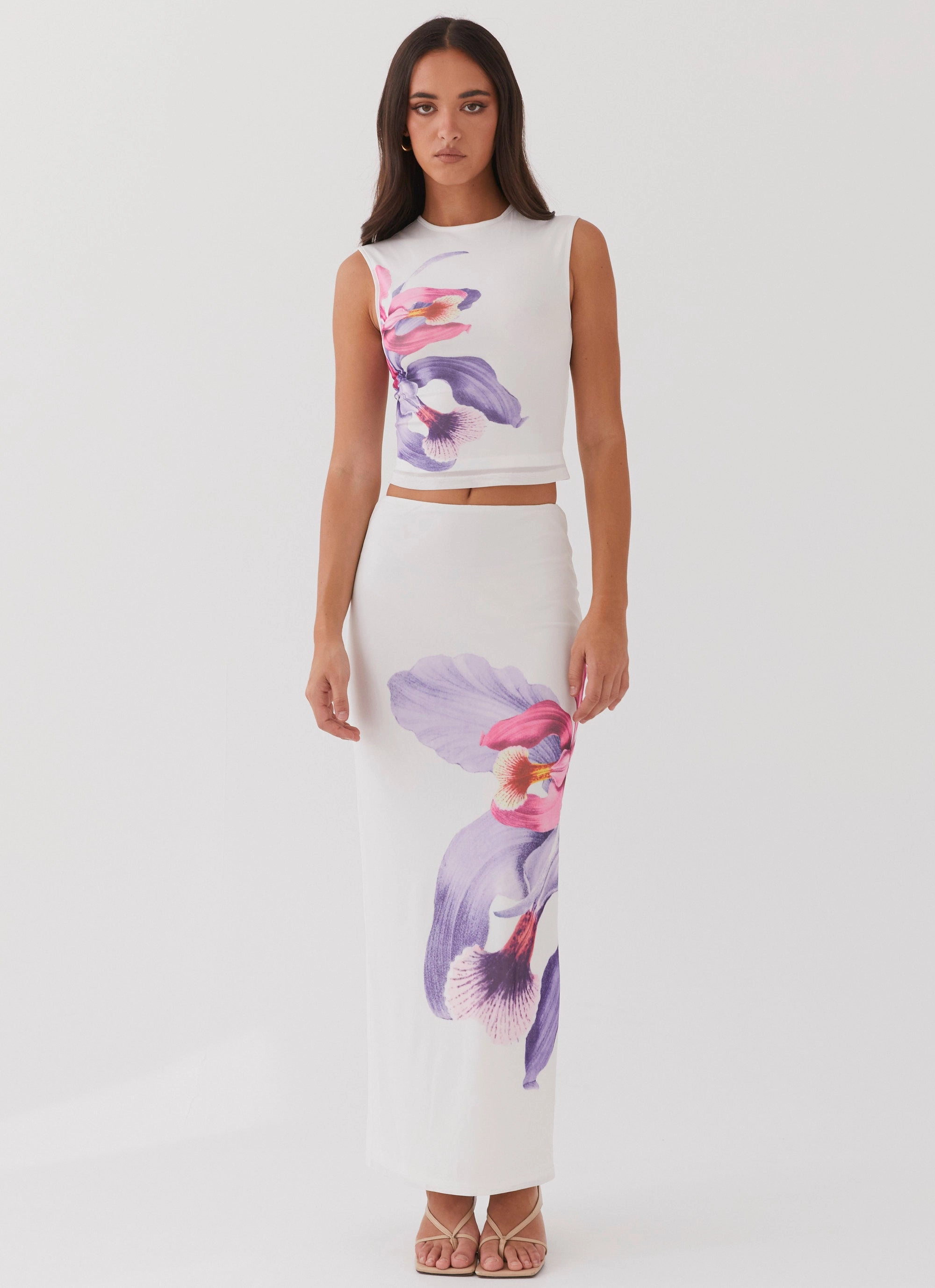 Waiting For Dawn Mesh Maxi Skirt - White Layered Look All Day Comfort