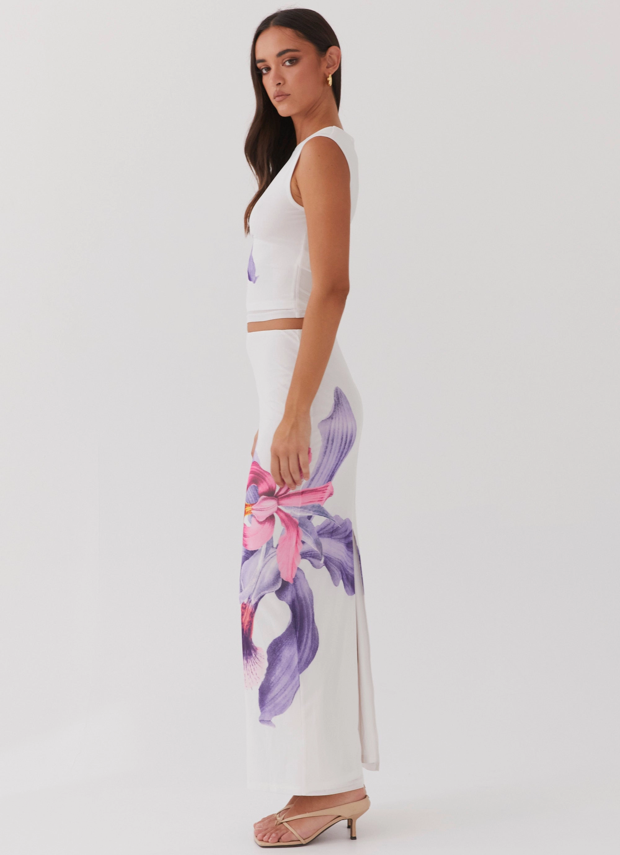 Waiting For Dawn Mesh Maxi Skirt - White Wardrobe Classic