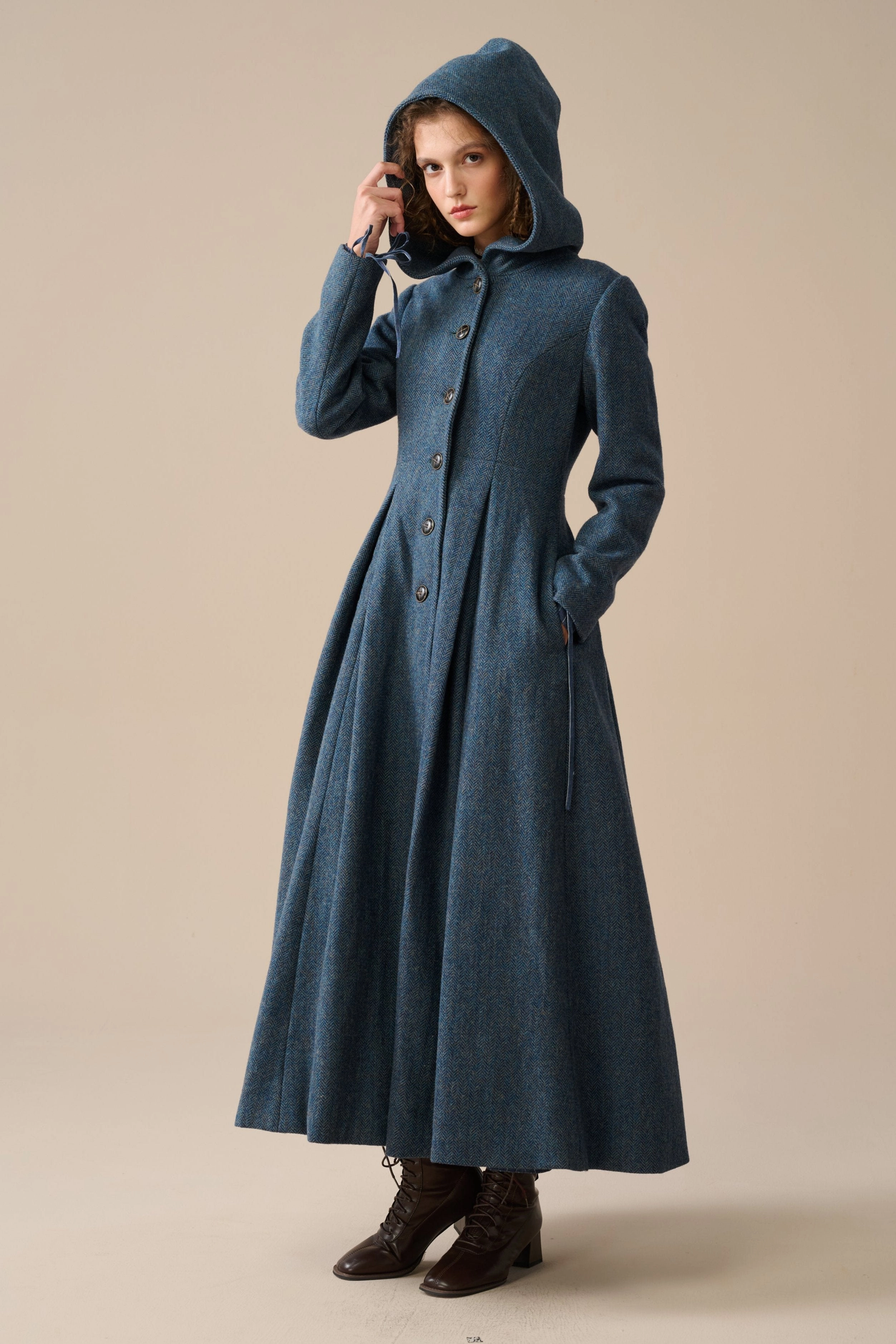 Oversized style BreathableLining My Fair Lady 26 | Hooded Wool Coat
