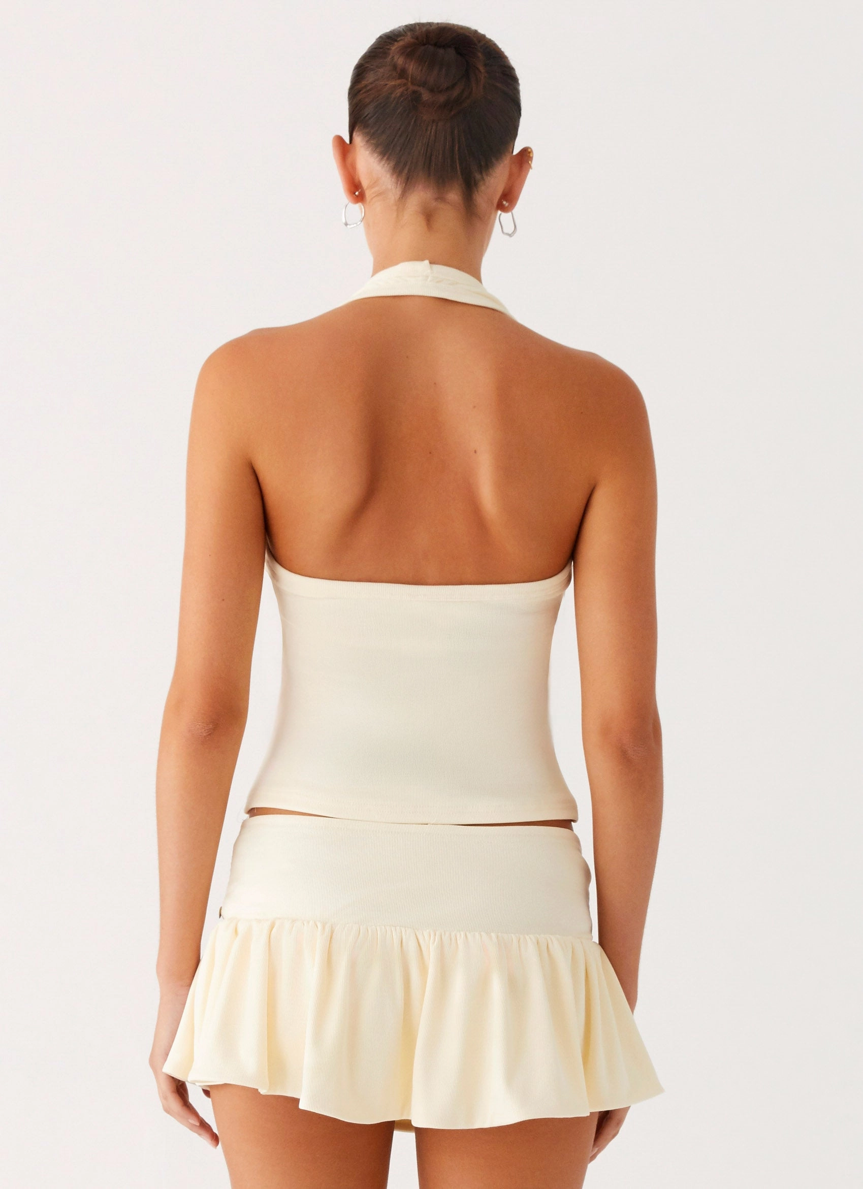 Asymmetrical Cut Vegas Nights Low Rise Skort - Yellow Quick Match