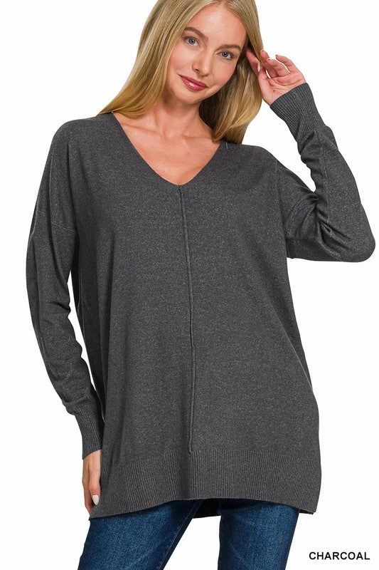 Stretchable Blend Venelope Viscose Front Seam Sweater S-XL