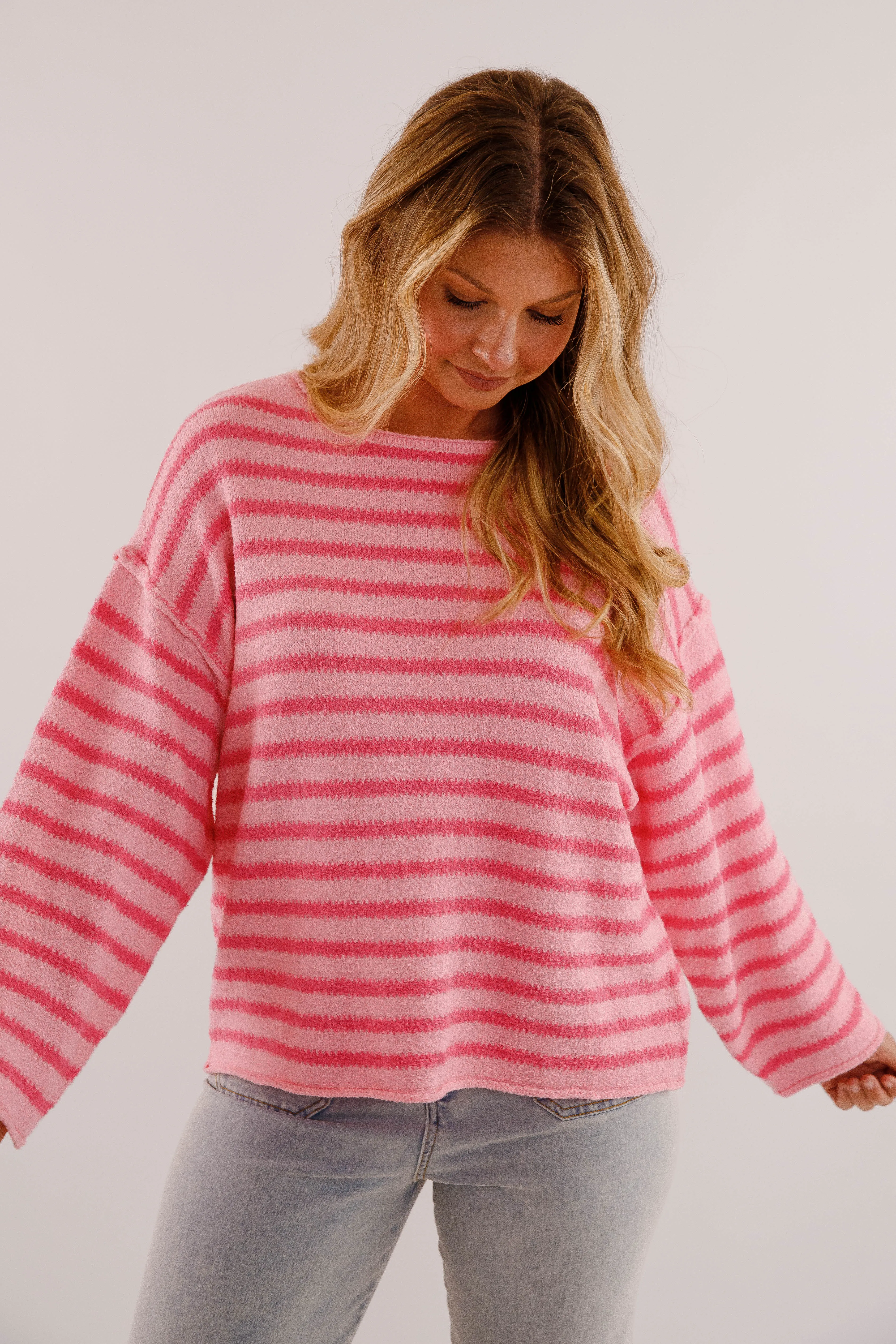 Casual Button-Down Better Perspective Sweater-Pink