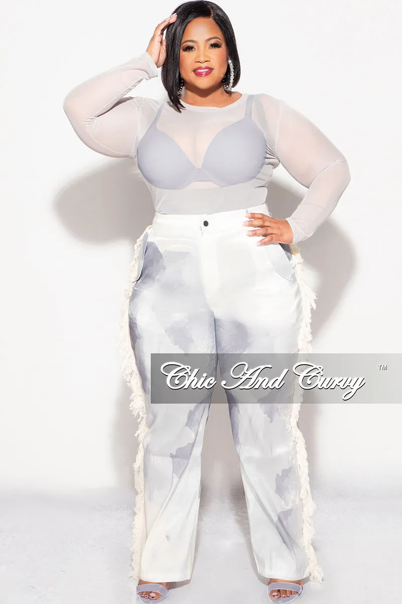 Final Sale Plus Size Mesh Top in Grey Multi Use