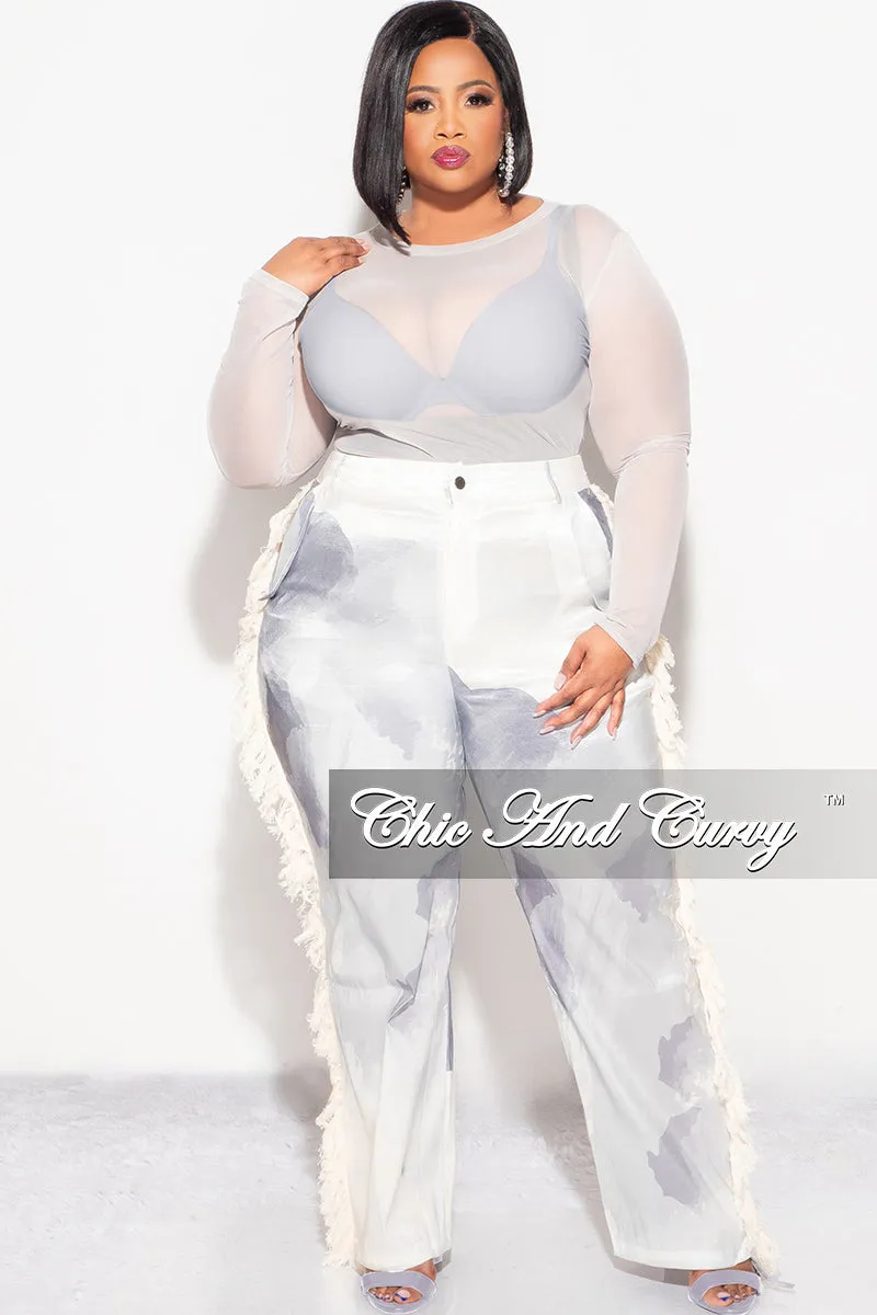 Final Sale Plus Size Mesh Top in Grey Flat Lock Seams Outdoor Comfort Fit