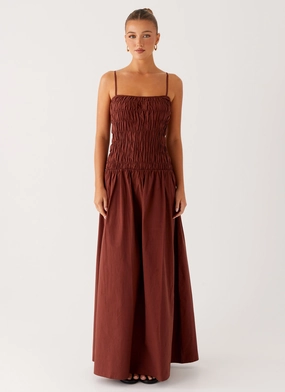 Brooke Maxi Dress - Chocolate Comfortable Cut Subtle Motion
