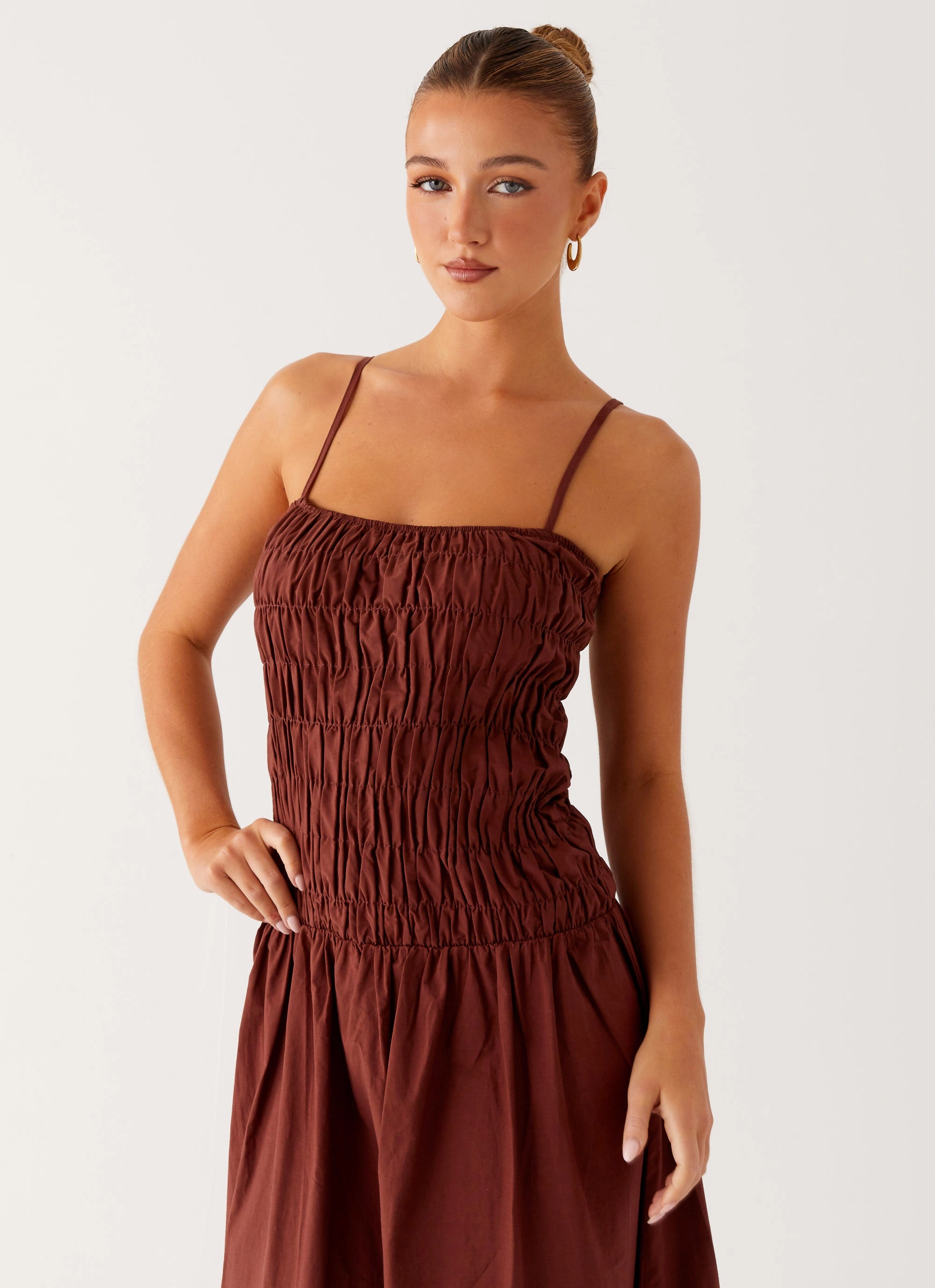 Casual Feel Comfortable fit Brooke Maxi Dress - Chocolate