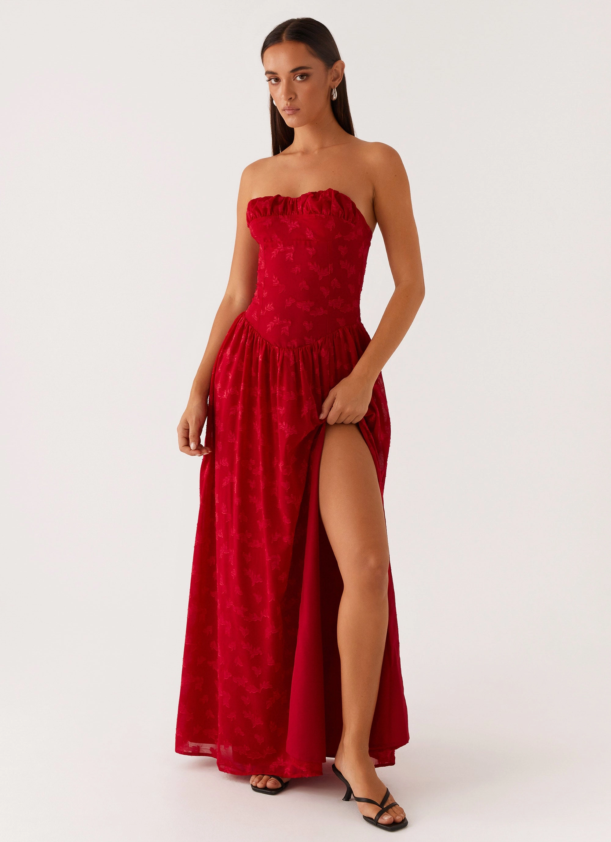 Adira Maxi Dress - Red Dreamy Texture