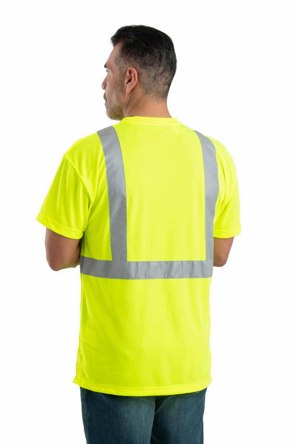 Berne Mens Yellow Polyester Hi-Viz Performance S/S Tee S/S Quick Dry Technology
