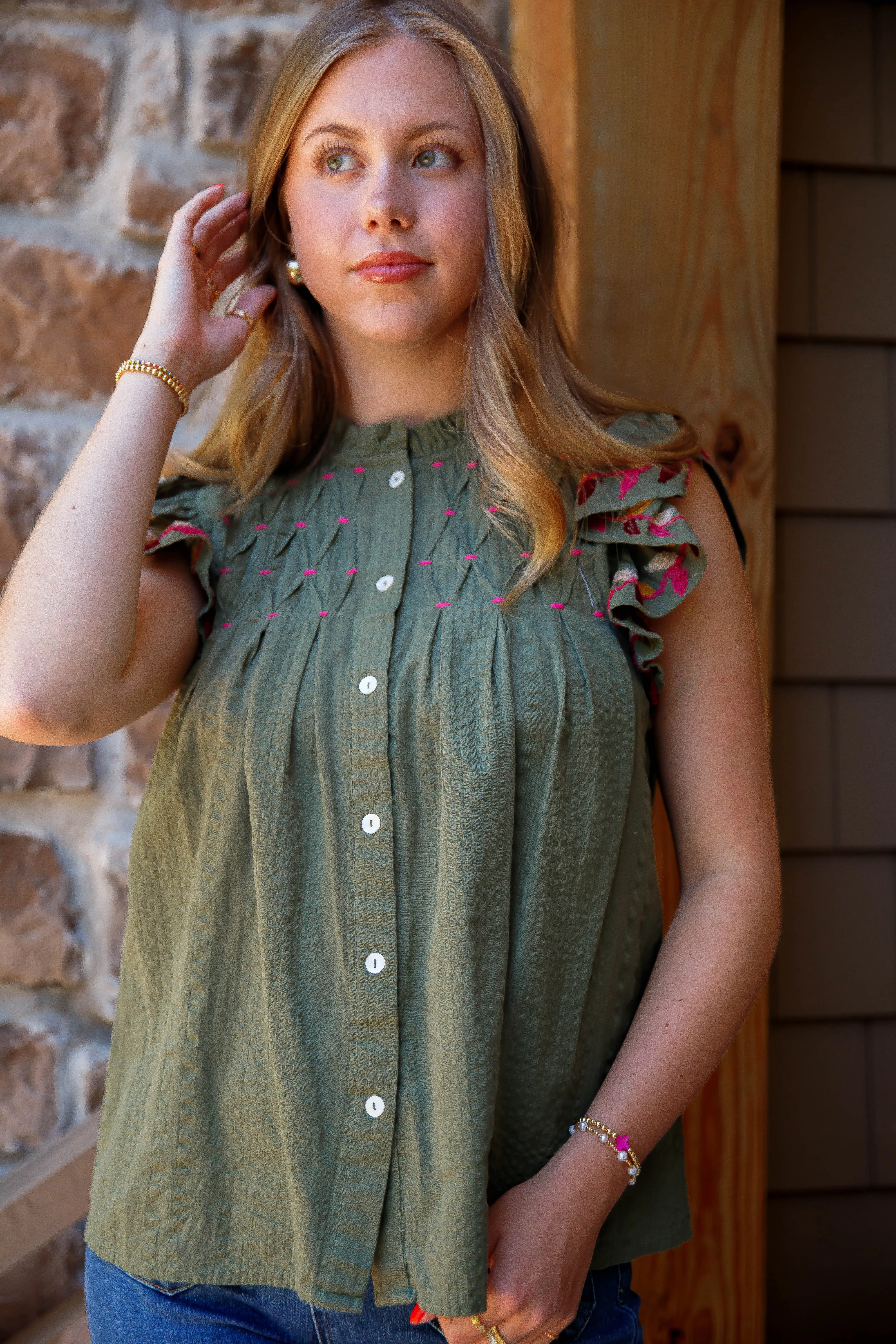 Wants and Needs Blouse SoftTouchBrushedInterior Multipurpose Layering Piece